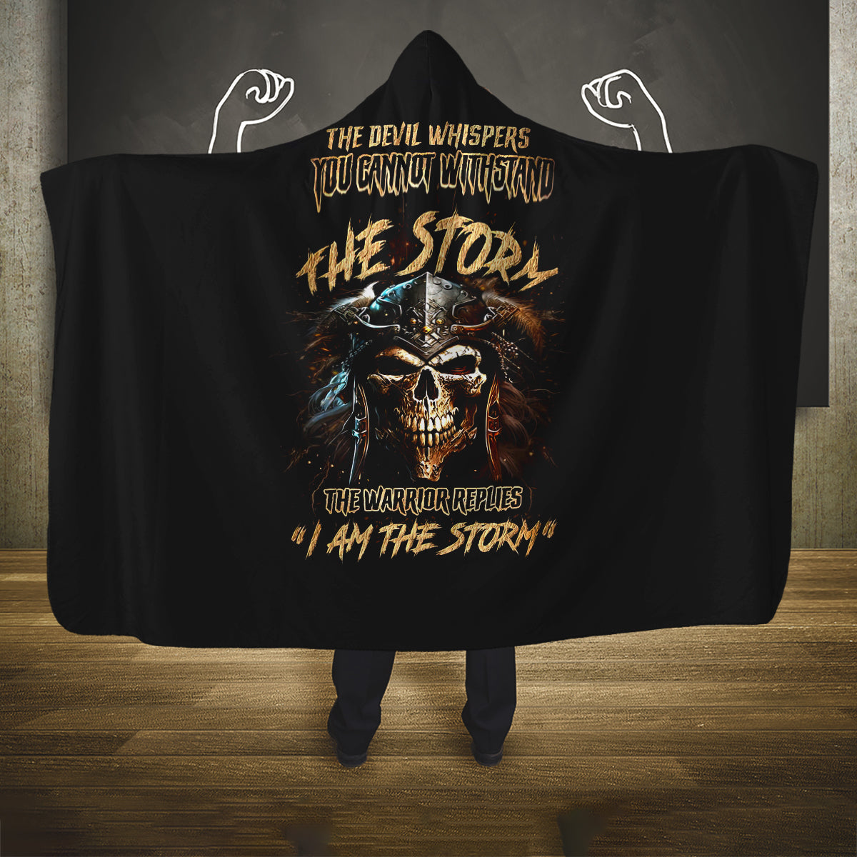 warrior-skull-hooded-blanket-the-warrior-replies-iam-the-storm