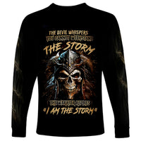 Warrior Skull Long Sleeve Shirt The Warrior Replies Iam The Storm - Wonder Print Shop