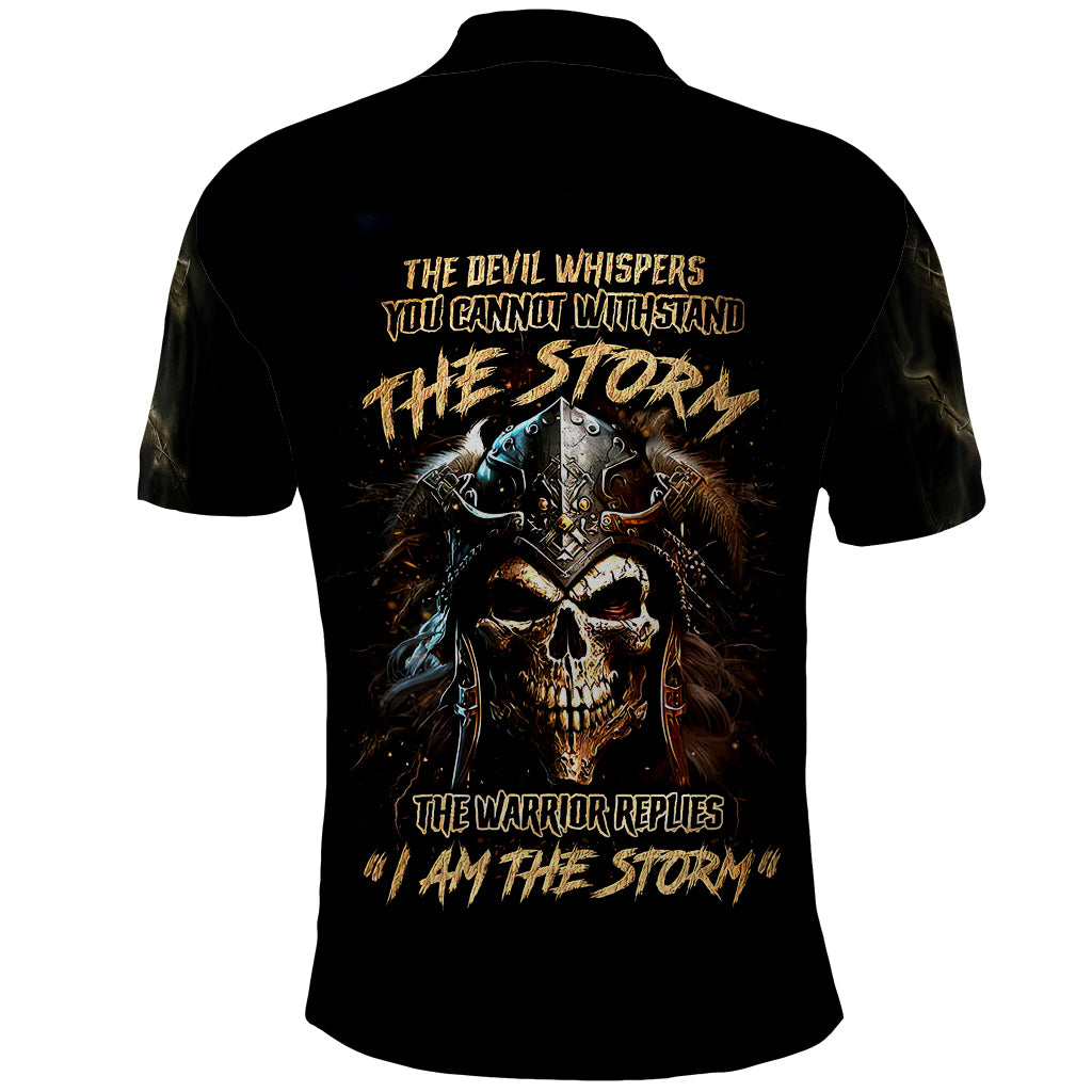 Warrior Skull Polo Shirt The Warrior Replies Iam The Storm - Wonder Print Shop