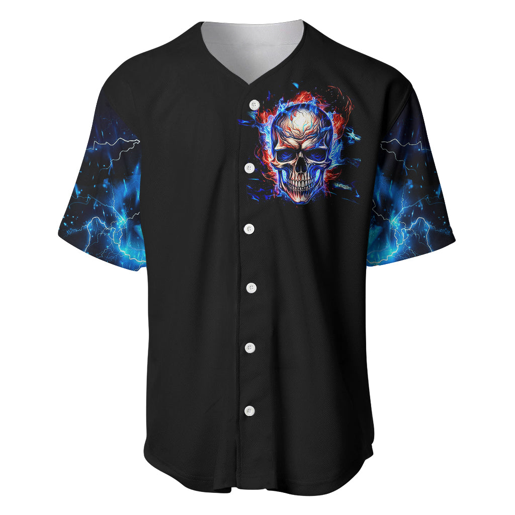 Fire Skull Baseball Jersey Your Demon Hide Under Your Bed - Wonder Print Shop
