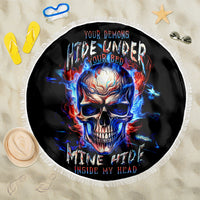 Fire Skull Beach Blanket Your Demon Hide Under Your Bed - Wonder Print Shop