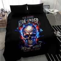 Fire Skull Bedding Set Your Demon Hide Under Your Bed - Wonder Print Shop