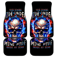 Fire Skull Car Mats Your Demon Hide Under Your Bed - Wonder Print Shop