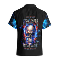 Fire Skull Hawaiian Shirt Your Demon Hide Under Your Bed - Wonder Print Shop