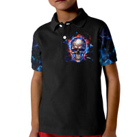 Fire Skull Kid Polo Shirt Your Demon Hide Under Your Bed - Wonder Print Shop