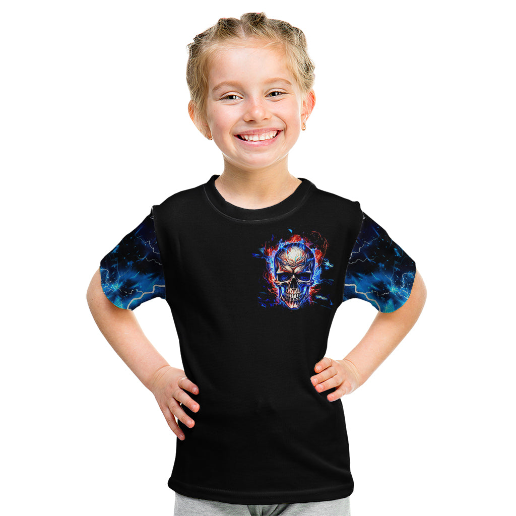 Fire Skull Kid T Shirt Your Demon Hide Under Your Bed - Wonder Print Shop