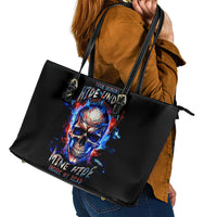 Fire Skull Leather Tote Bag Your Demon Hide Under Your Bed - Wonder Print Shop
