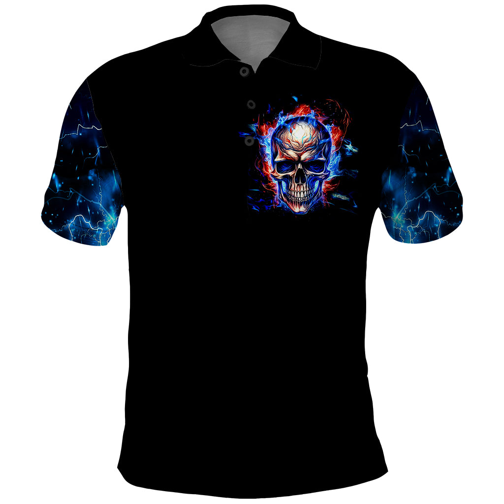 Fire Skull Polo Shirt Your Demon Hide Under Your Bed - Wonder Print Shop