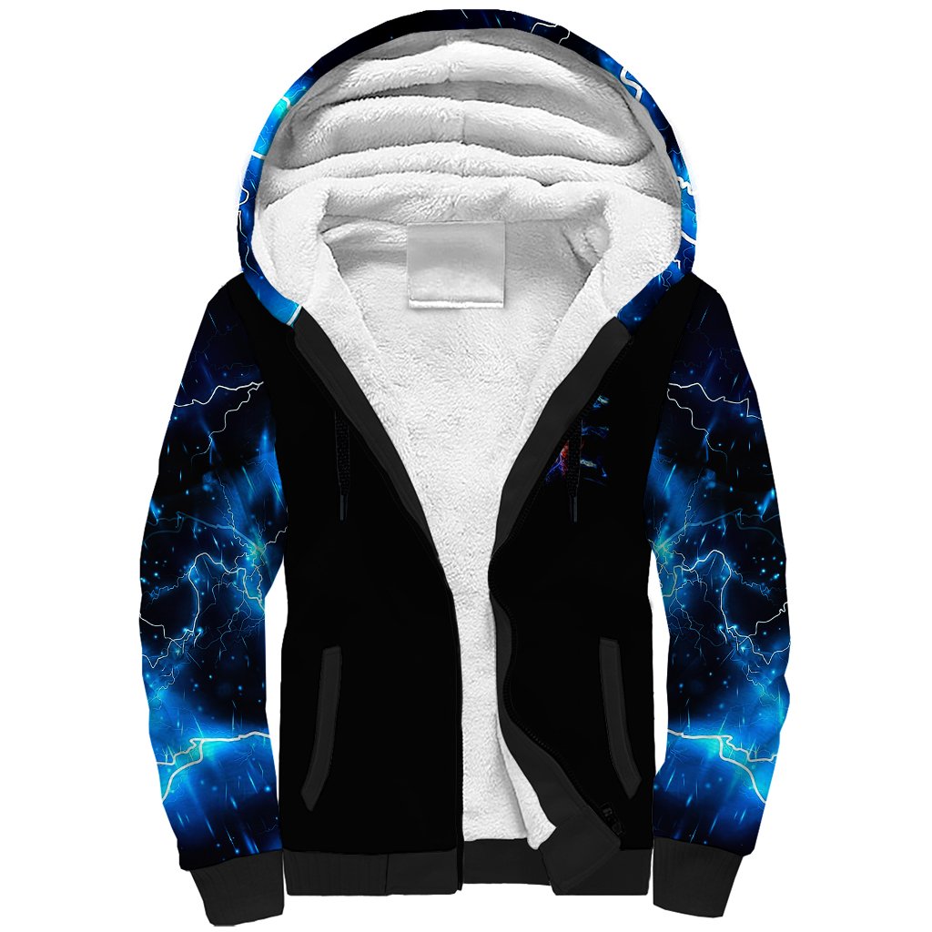 Fire Skull Sherpa Hoodie Your Demon Hide Under Your Bed - Wonder Print Shop