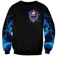 Fire Skull Sweatshirt Your Demon Hide Under Your Bed - Wonder Print Shop