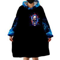 Fire Skull Wearable Blanket Hoodie Your Demon Hide Under Your Bed - Wonder Print Shop