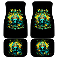 Sunflower Skull Car Mats Bitch I'm Not A Princess I'm The Fucking Queen - Wonder Print Shop