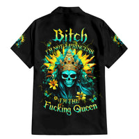 Sunflower Skull Family Matching Mermaid Dress and Hawaiian Shirt Bitch I'm Not A Princess I'm The Fucking Queen - Wonder Print Shop