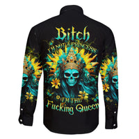 Sunflower Skull Family Matching Puletasi and Hawaiian Shirt Bitch I'm Not A Princess I'm The Fucking Queen - Wonder Print Shop