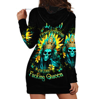 Sunflower Skull Hoodie Dress Bitch I'm Not A Princess I'm The Fucking Queen - Wonder Print Shop