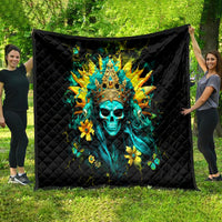 Sunflower Skull Quilt Bitch I'm Not A Princess I'm The Fucking Queen - Wonder Print Shop