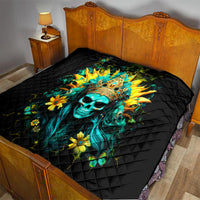 Sunflower Skull Quilt Bitch I'm Not A Princess I'm The Fucking Queen - Wonder Print Shop