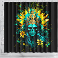Sunflower Skull Shower Curtain Bitch I'm Not A Princess I'm The Fucking Queen