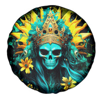 Sunflower Skull Spare Tire Cover Bitch I'm Not A Princess I'm The Fucking Queen - Wonder Print Shop
