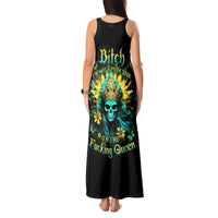Sunflower Skull Tank Maxi Dress Bitch I'm Not A Princess I'm The Fucking Queen - Wonder Print Shop