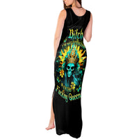 Sunflower Skull Tank Maxi Dress Bitch I'm Not A Princess I'm The Fucking Queen - Wonder Print Shop