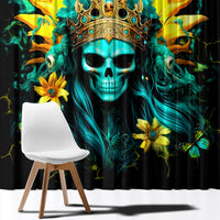 Sunflower Skull Window Curtain Bitch I'm Not A Princess I'm The Fucking Queen - Wonder Print Shop