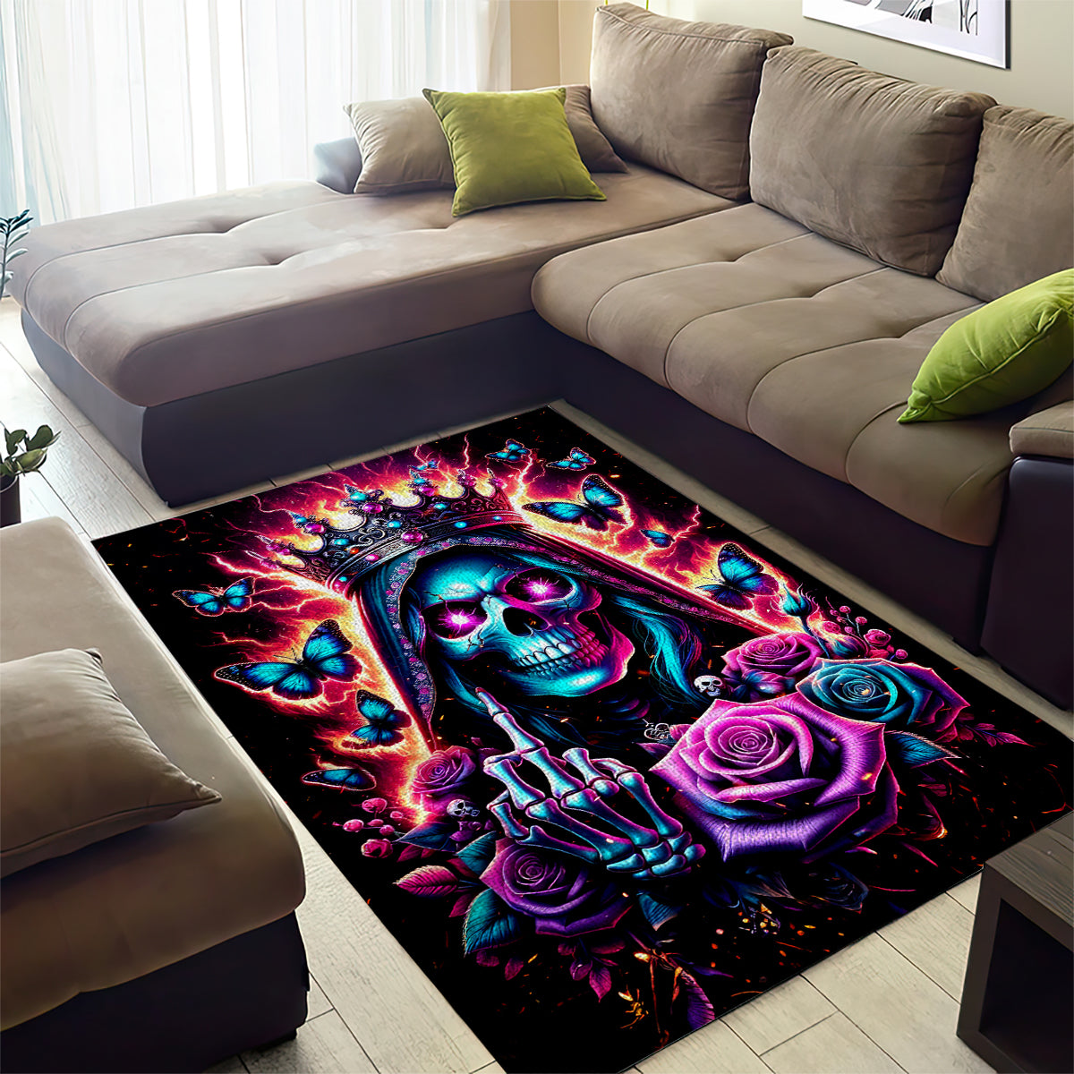 Thunder Skull Area Rug Bitch I'm Not A Princess I'm The Fucking Queen - Wonder Print Shop