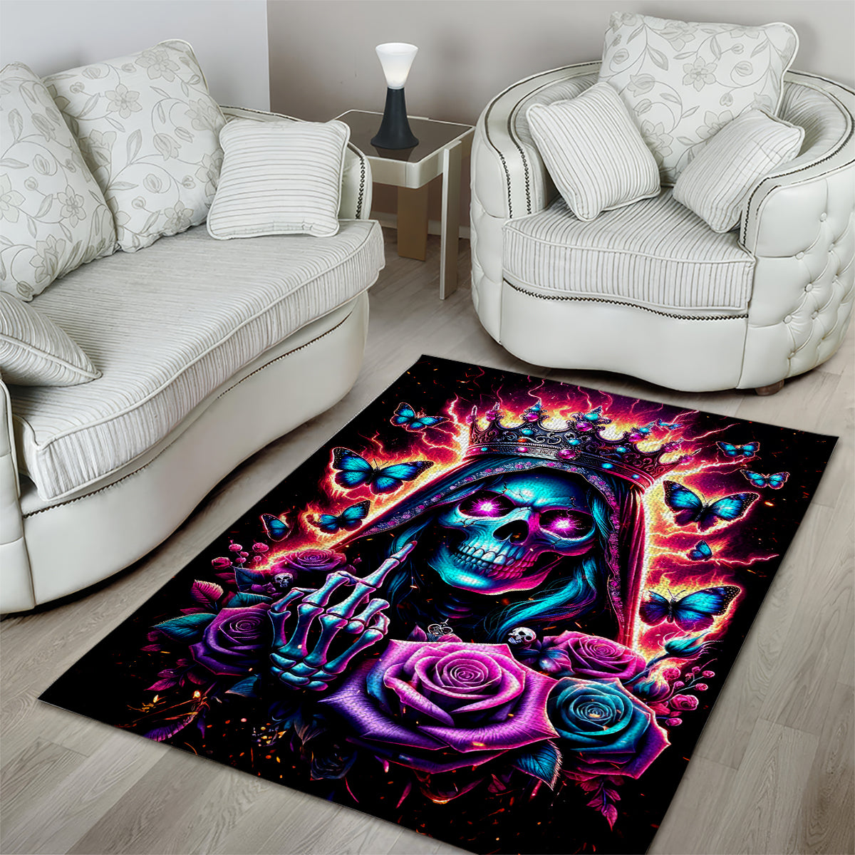 Thunder Skull Area Rug Bitch I'm Not A Princess I'm The Fucking Queen - Wonder Print Shop