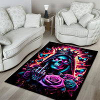 Thunder Skull Area Rug Bitch I'm Not A Princess I'm The Fucking Queen - Wonder Print Shop