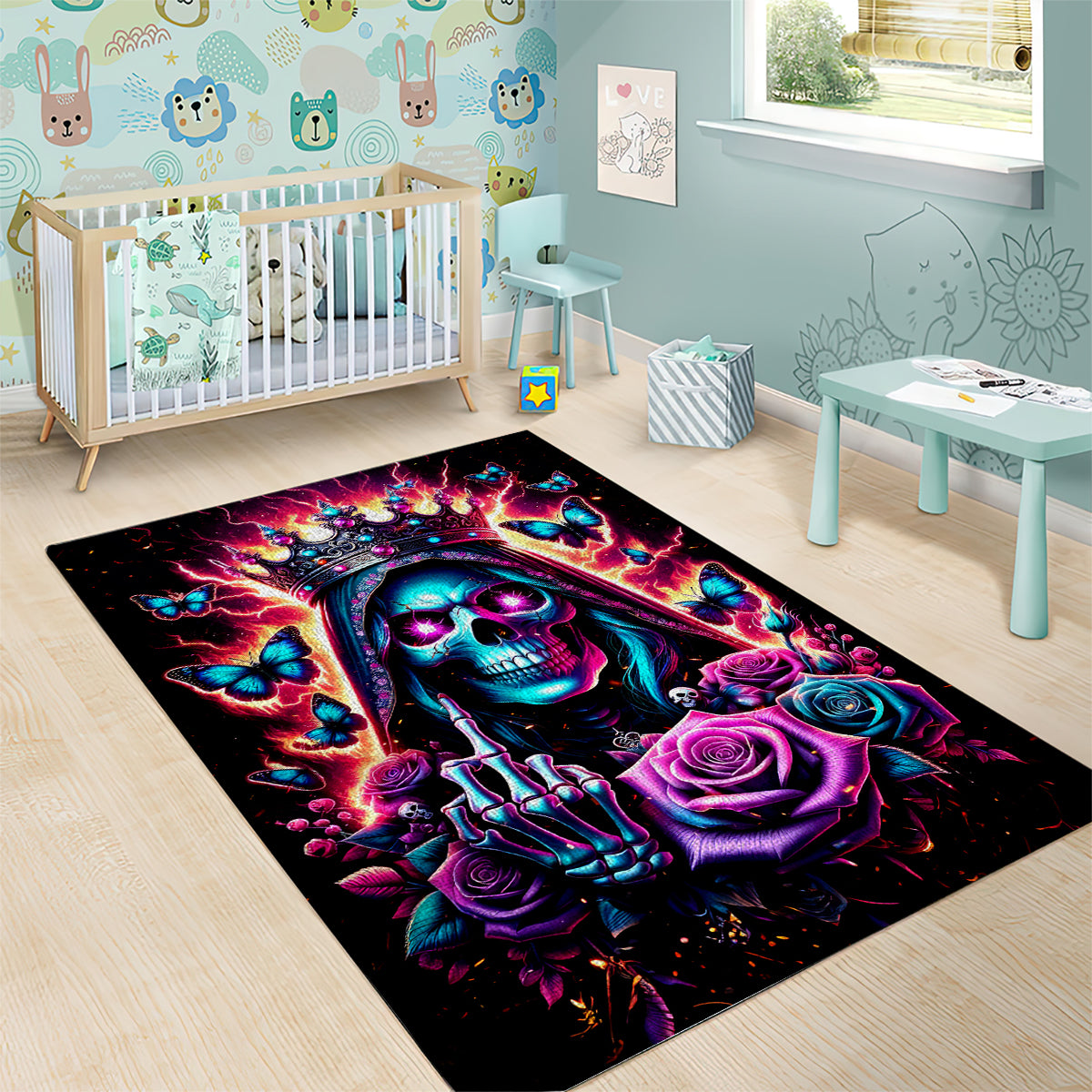 Thunder Skull Area Rug Bitch I'm Not A Princess I'm The Fucking Queen - Wonder Print Shop