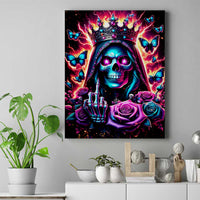Thunder Skull Canvas Wall Art Bitch I'm Not A Princess I'm The Fucking Queen - Wonder Print Shop