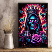 Thunder Skull Canvas Wall Art Bitch I'm Not A Princess I'm The Fucking Queen - Wonder Print Shop