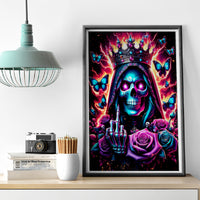 Thunder Skull Canvas Wall Art Bitch I'm Not A Princess I'm The Fucking Queen - Wonder Print Shop