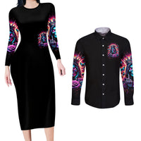 Thunder Skull Couples Matching Long Sleeve Bodycon Dress and Long Sleeve Button Shirt Bitch I'm Not A Princess I'm The Fucking Queen - Wonder Print Shop