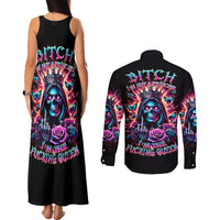 Thunder Skull Couples Matching Tank Maxi Dress and Long Sleeve Button Shirt Bitch I'm Not A Princess I'm The Fucking Queen - Wonder Print Shop