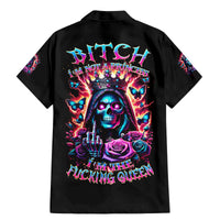 Thunder Skull Family Matching Mermaid Dress and Hawaiian Shirt Bitch I'm Not A Princess I'm The Fucking Queen - Wonder Print Shop