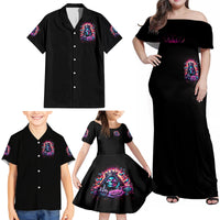 Thunder Skull Family Matching Off Shoulder Maxi Dress and Hawaiian Shirt Bitch I'm Not A Princess I'm The Fucking Queen - Wonder Print Shop