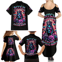 Thunder Skull Family Matching Summer Maxi Dress and Hawaiian Shirt Bitch I'm Not A Princess I'm The Fucking Queen - Wonder Print Shop