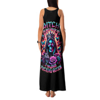 Thunder Skull Family Matching Tank Maxi Dress and Hawaiian Shirt Bitch I'm Not A Princess I'm The Fucking Queen - Wonder Print Shop