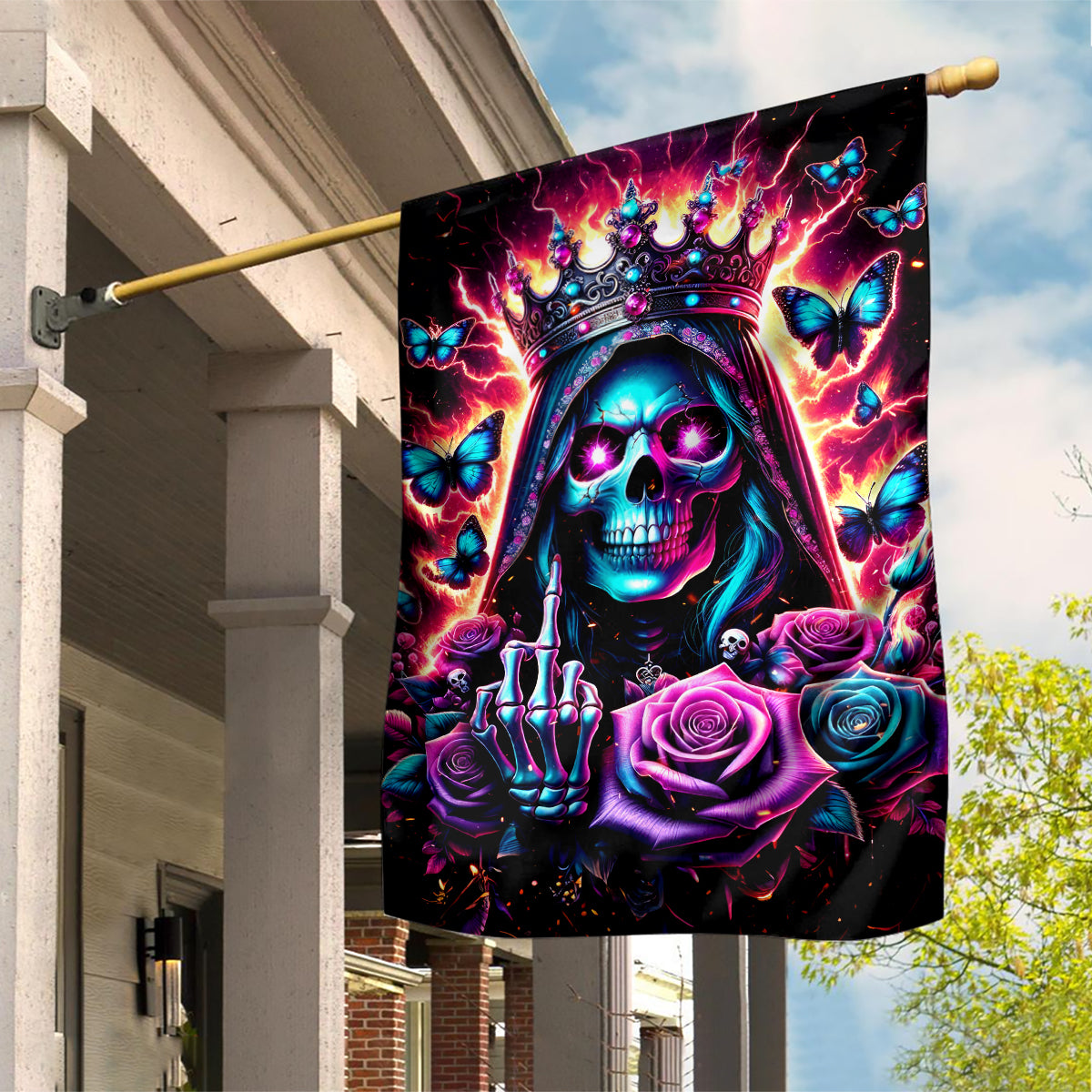 Thunder Skull Garden Flag Bitch I'm Not A Princess I'm The Fucking Queen - Wonder Print Shop