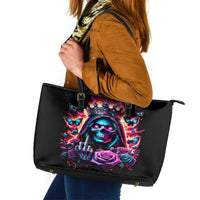 Thunder Skull Leather Tote Bag Bitch I'm Not A Princess I'm The Fucking Queen - Wonder Print Shop