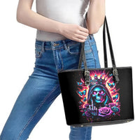 Thunder Skull Leather Tote Bag Bitch I'm Not A Princess I'm The Fucking Queen - Wonder Print Shop