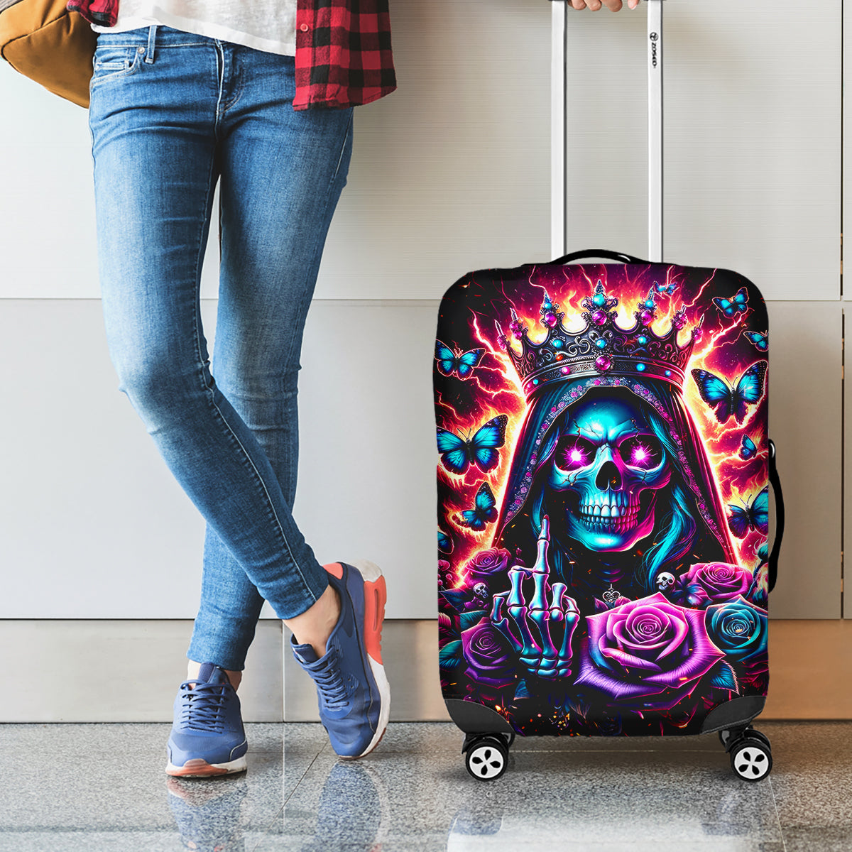 Thunder Skull Luggage Cover Bitch I'm Not A Princess I'm The Fucking Queen - Wonder Print Shop