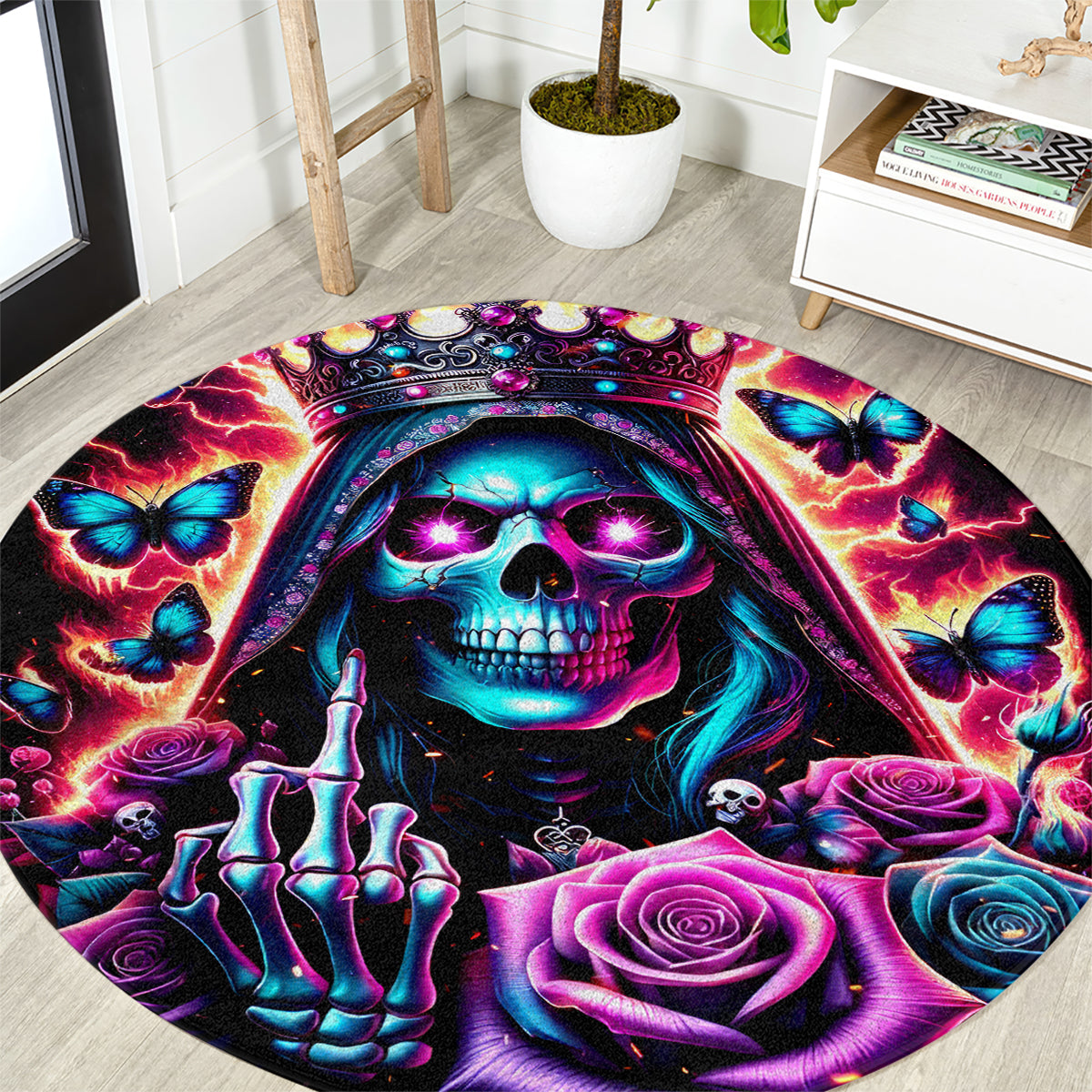 Thunder Skull Round Carpet Bitch I'm Not A Princess I'm The Fucking Queen