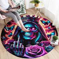 Thunder Skull Round Carpet Bitch I'm Not A Princess I'm The Fucking Queen