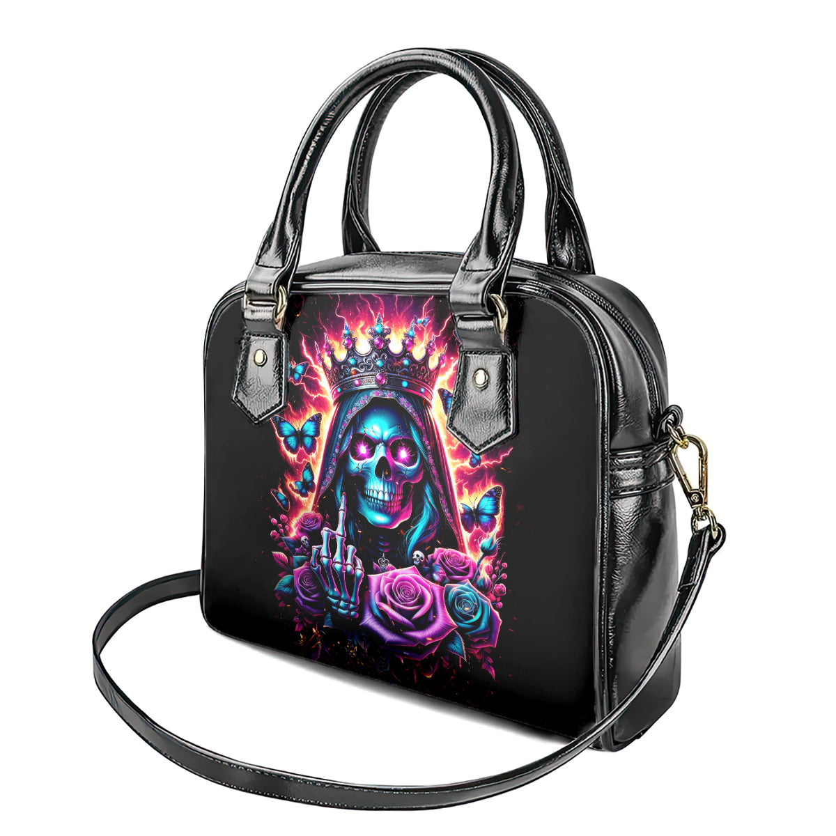 Thunder Skull Shoulder Handbag Bitch I'm Not A Princess I'm The Fucking Queen