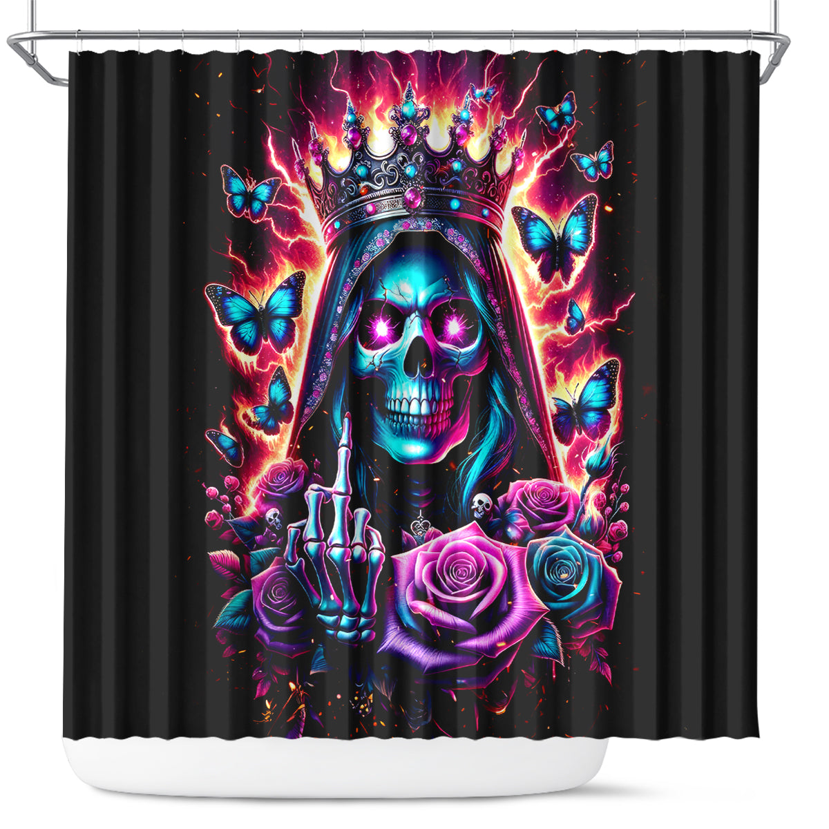 Thunder Skull Shower Curtain Bitch I'm Not A Princess I'm The Fucking Queen