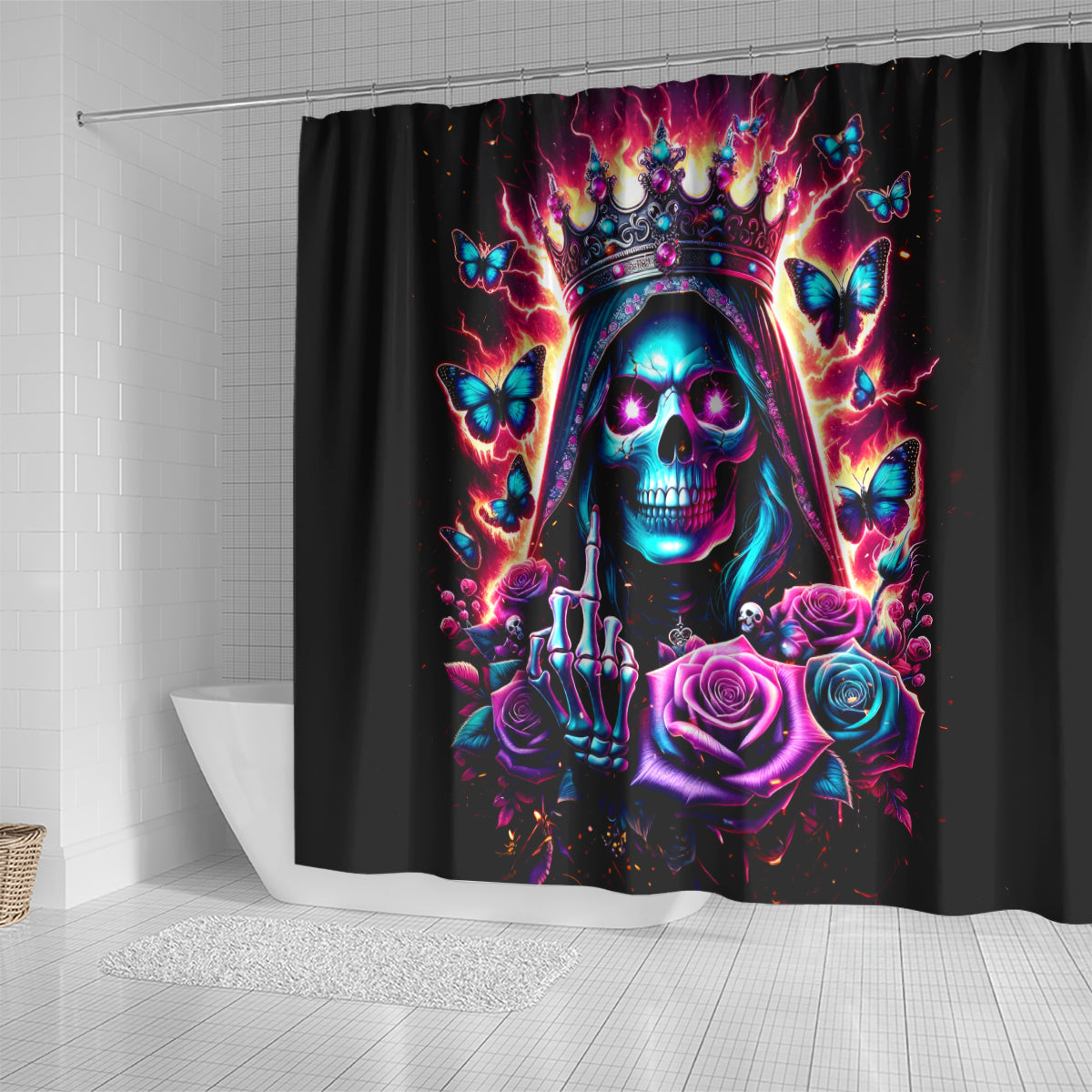 Thunder Skull Shower Curtain Bitch I'm Not A Princess I'm The Fucking Queen
