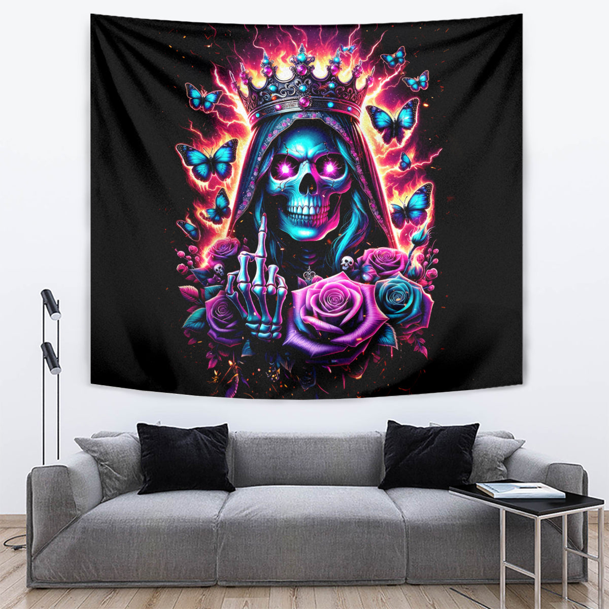 Thunder Skull Tapestry Bitch I'm Not A Princess I'm The Fucking Queen - Wonder Print Shop