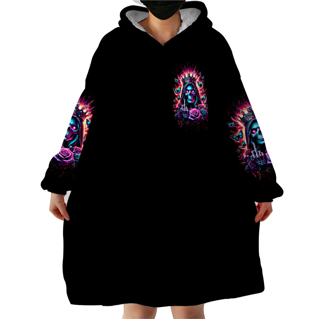 Thunder Skull Wearable Blanket Hoodie Bitch I'm Not A Princess I'm The Fucking Queen - Wonder Print Shop